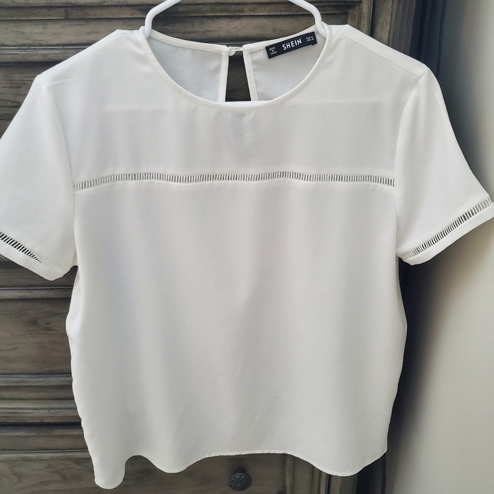 White Shein flowy top
